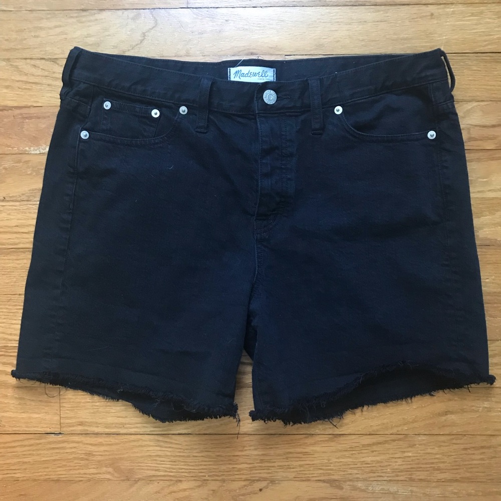 MADEWELL high rise denim cut off jeans
